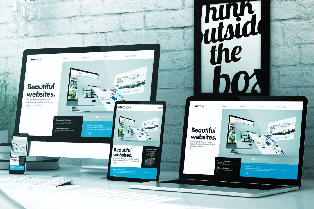 Professionelle Websites auf Mobilgeräten, Laptops, Desktops